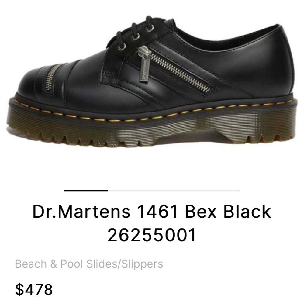 Dr. Martens Black 1461 Bex Zip Leather Shoes